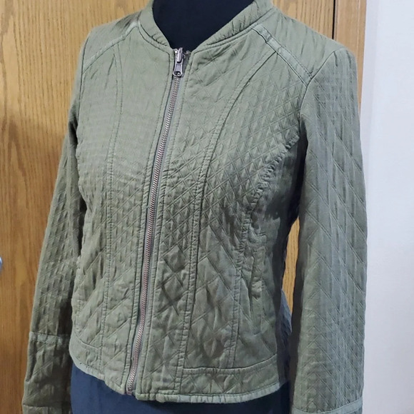 Hei hei green quilted utility textured cotton jacket - Picture 1 of 9